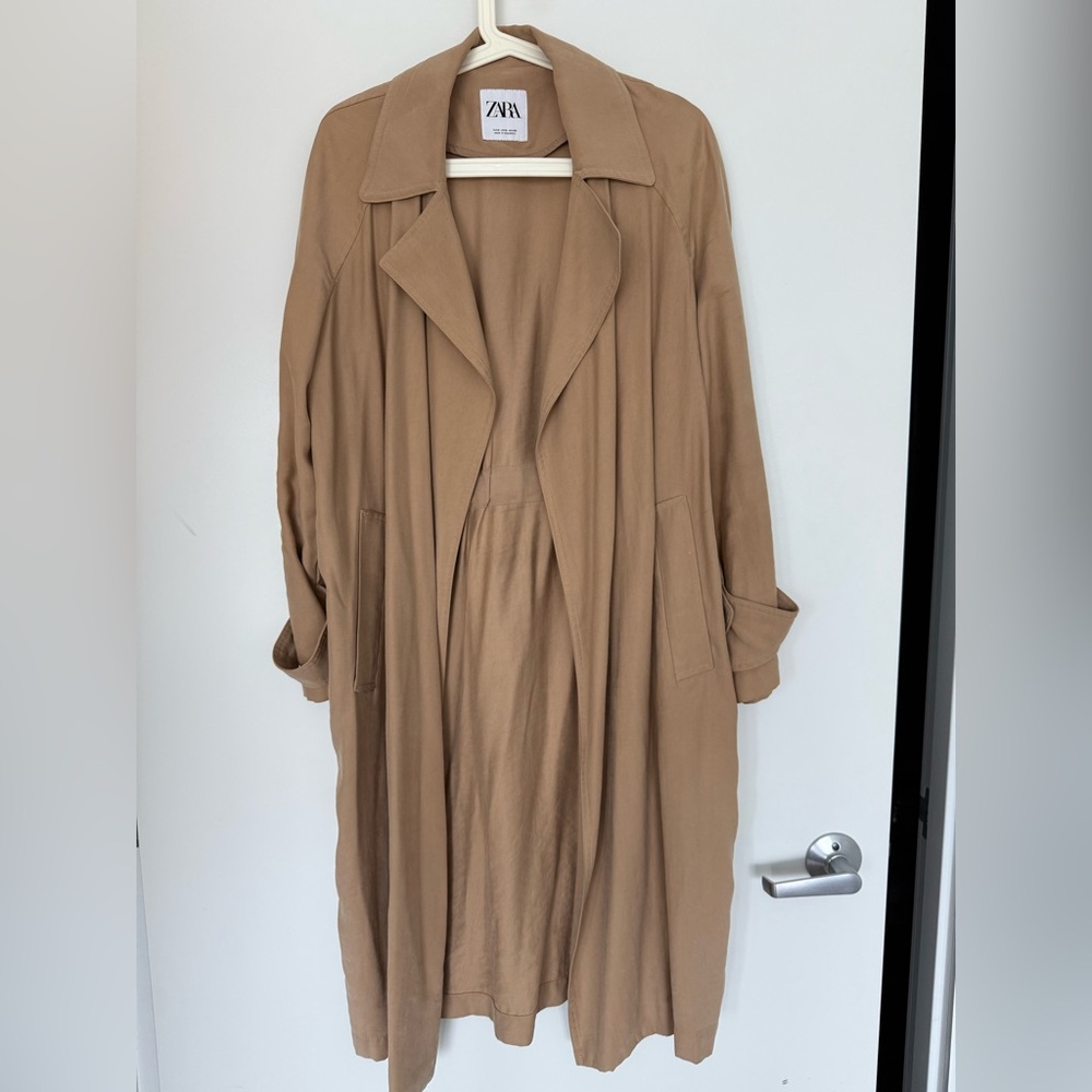 Zara Lightweight Camel Trench Coat